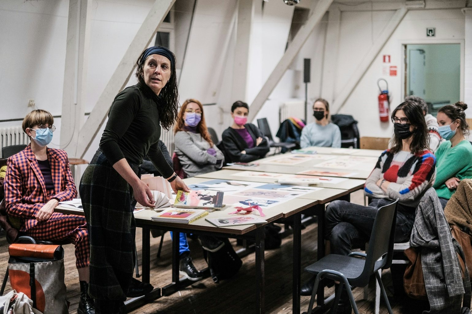 Gerda Dendooven shows how she goes about making her books at Luca School of Arts.