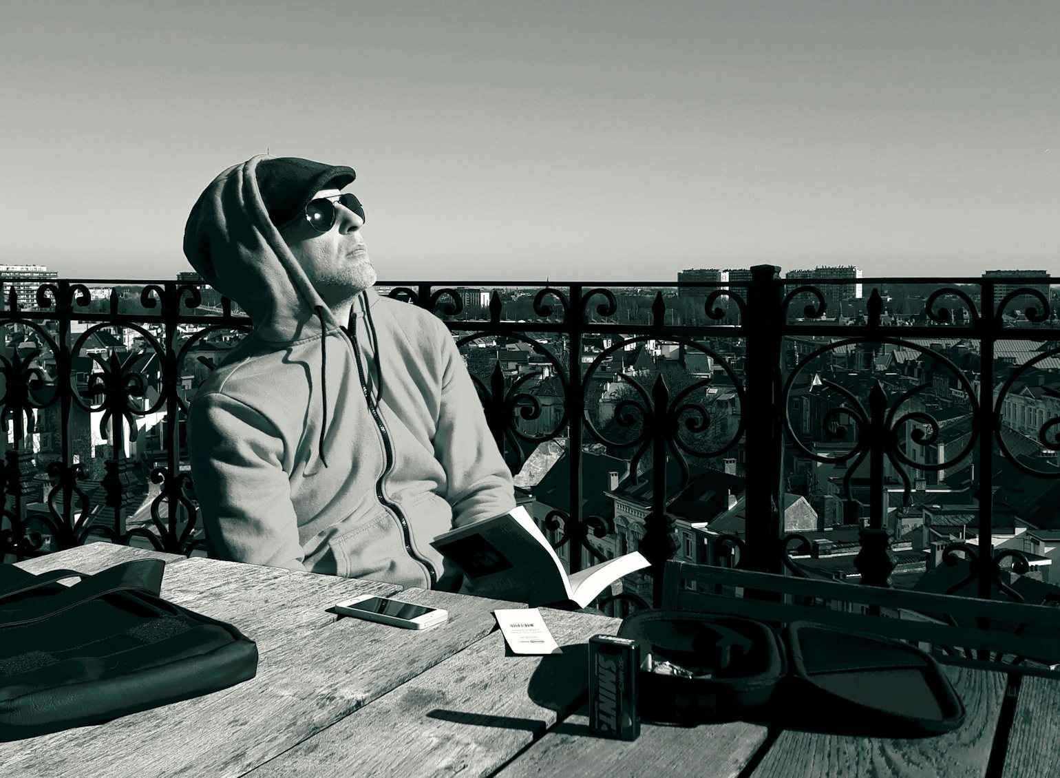 Gonzalo Fernández Gómez on the roof terrace of the Translators' House in Antwerp