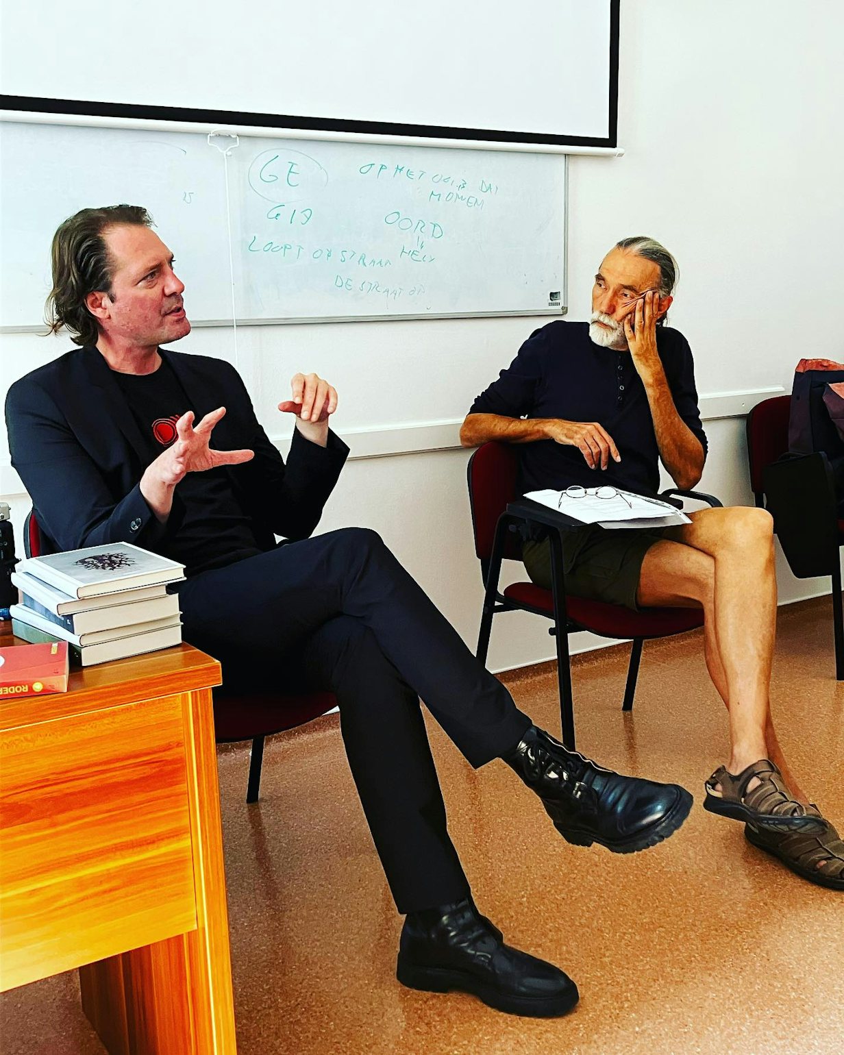 Roderik Six and his Hungarian translator Tibor Bérczes