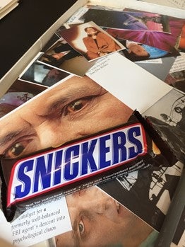 The X-Files clippings in question, and a Snickers bar. © WARD ZWART